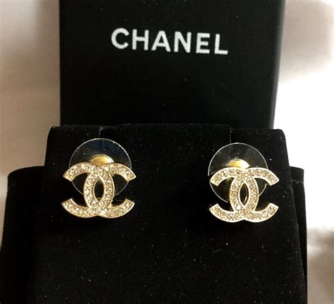 fake chanel logo stud earrings|chanel logo stud earrings price.